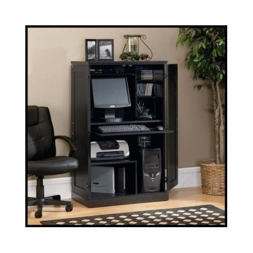 Computer Armoire Hutch Office Home Desk Workstation Furniture